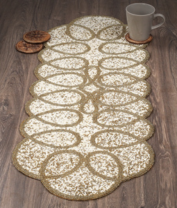 พรมปูรองจานผ้าปูรองจานผ้าปูรองจานผ้าปูรองจานแฟนซีตกแต่งงานคริสต์มาสทำมือสำหรับงานแต่งงาน - Product Image 4