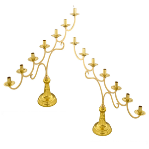Antique bronze-finished baroque pillar candle holder featuring ornate floral carvings, available at wholesale price. - Product Image 6