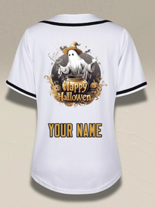 Custom White Baseball Jersey Button Up Graphic Print Team Shirt Black <b>Piping</b> Short Sleeve Sportswear - Product Image 2
