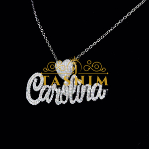 จี้ห้อยคอแบบฮิปฮอปทรงคาร์ลิน่า ชุบทอง 14K เงินแท้ 925 ประดับเพชรโมอิสซาไนต์ VVS รับรองโดย GIA  แบบสั่งทำพิเศษสำหรับคริสเตียน - Product Image 3