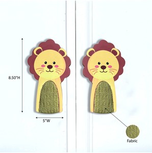 Poignées et poignées de tirage décoratives en bois d'acacia pour enfants, en forme de lion, pour portes, armoires et commodes - Vente en gros - Product Image 2