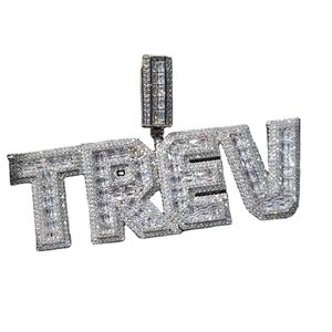 Moissanite plata esterlina litro hermoso personalizado litro colgante HIP HOP moissanite colgante regalo - Product Image 1