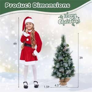 3 FT Pre-illuminato Mini albero di natale artificiale per piccoli spazi o decorazioni per ufficio - Product Image 4
