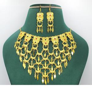 Martasha designer islamique ramadan spécial plaqué or EAU bijoux spécial dubai bijoux collier boucle d'oreille ensemble arabe bijoux - Product Image 3