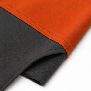 Chaqueta de Forro Polar para Hombre, Diseño Color Block, Cuello Alto, Cierre de Cremallera, Resistente al Viento, Estilo Casual para Otoño, Corte Regular, Naranja y Gris - Product Image 3