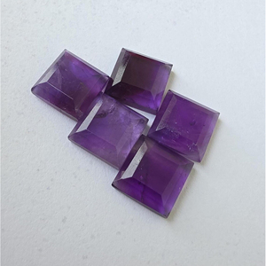 Ametyste naturelle facettée, taille calibrée, pierre précieuse |   Pierre brute de forme carrée pour la fabrication de bijoux, toutes tailles disponibles - Product Image 4