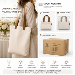 EcoDari Canvas Tote <b>Bag</b> Letter Pattern Custom Printed Cotton Leather Strap Wedding <b>Gift</b> Favor Large Beige Women Functional - Product Image 6
