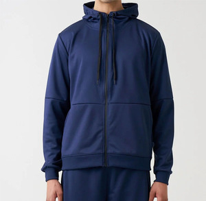 Ensemble de survêtement pour homme de haute qualité, bleu marine, à capuche, manches longues, couleur unie, avec poches latérales, respirant, décontracté, pour l'automne - Product Image 5