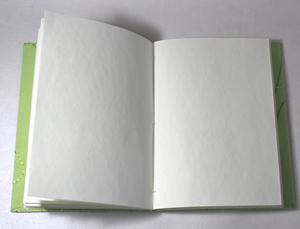 Good Quality Medium Green Color Sheet With Matching Silk Yarn Embroidery Hard Cover Notebook - Product Image 3