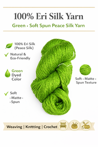 Hilo de Seda Eri Verde Suave, Hilo de Seda Peace para Tejido a Mano, Tejido de Punto, Crochet y Manualidades - Product Image 6