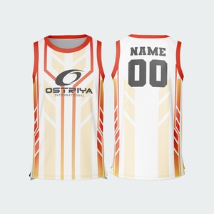 Camiseta de Baloncesto Ligera de Poliéster/Algodón, Transpirable, Cuello en V, Sin Mangas, Impresión Digital, Antibacteriana, Nombre del Equipo Personalizado, Verano - Product Image 5