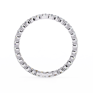 Bague en or blanc 10k 14k 18k avec diamants ronds à bords festonnés, pour un anniversaire, style éternité complète - Product Image 3