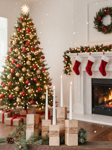 Collection de porte-bougies en bois massif de qualité supérieure – Puzzle modulaire – Utilisation domestique et décorative, idéal pour Noël - Product Image 3