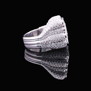 Ice Legacy Luxury Sterling Silver Plated Moissanite <b>Ring</b> <b>Watch</b> Brilliant Cut Prong Setting Unisex Crown Design Everyday Wear DEF - Product Image 3