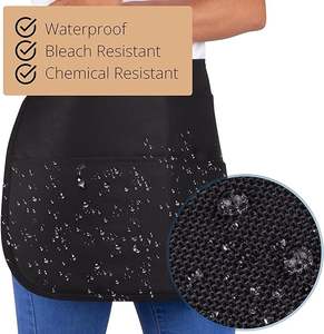 ผ้ากันเปื้อนทำงานสีดำแบบคลาสสิค ราคาประหยัด กันน้ำ ผ้าแคนวาส ไม่มีแขน ซักได้ มีกระเป๋า 5 ช่อง ป้องกันการซีดจาง มีกระเป๋าครึ่งเอว - Product Image 3