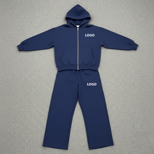 Pantalones Deportivos con Capucha de Alta Calidad, Lavado Ácido, Estilo Vintage, Corte Ajustado, Logotipo Bordado, Personalizables, Unisex, 2 Piezas - Product Image 1