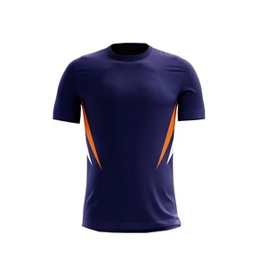 เสื้อยืดแขนสั้นคอกลมทรงสลิมฟิตสำหรับผู้ชาย ผ้าคอตตอนผสมสแปนเด็กซ์ พิมพ์ลายโลโก้ด้านหน้าด้วยเทคนิค Sublimation แห้งเร็ว ผ้าถัก - Product Image 6