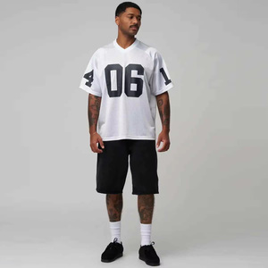 Camiseta de Fútbol Americano Blanca de Malla para Hombre, Cuello en V, Manga Corta, Transpirable, Número de Equipo Personalizado 06 Impreso, Corte Regular - Product Image 6