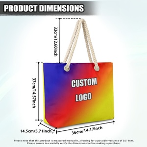 Bolso de Mano para Mujer con Patrón Arabesco, Impresión Bajo Demanda, Envío Directo, Bolso de Hombro con Cuerda de Cáñamo, Moderno y Elegante, Bolso de Compras para Damas - Product Image 3