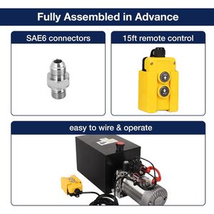 ชุดจ่ายกำลังไฮดรอลิก DC 12V ปั๊มเดี่ยวแบบโลหะสำหรับรถดั๊มพ์พร้อมรีโมทคอนโทรล - Product Image 3