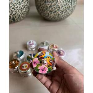 Ethnic Style Brass and Copper Sindoor Dibbi <b>Box</b> <b>Tissue</b> Storage Container - Product Image 1