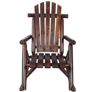 Fauteuil à bascule en bois de sapin brun durable pour jardin, terrasse et porche extérieur - Product Image 2