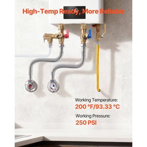 Kit per Scaldabagno da 18 Pollici con Connettore Flessibile di Ingresso da 1'' FIP X 1'' FIP per Facile Installazione di Tubi Idraulici - Product Image 4