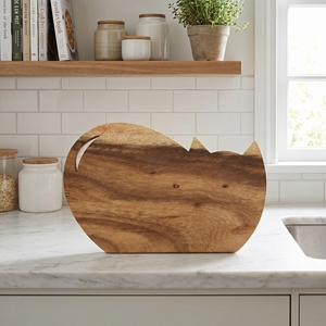 Planche à découper en bois de Suar naturel en forme de chat, qualité alimentaire, petit bloc à découper pour animaux, plateau à trancher en bois non verni, cuisine de Bali - Product Image 4