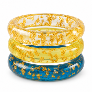Bracelet jonc en résine fait main, pièce unique, multicolore, bijou géométrique tendance, vente en gros OEM ODM - Product Image 3