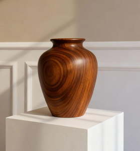Jarrón de Madera de Nogal Real, Hecho a Mano, de Madera Sólida, Decorativo, Elegante, con Vetas Naturales, Centro de Mesa para el Hogar - Product Image 3