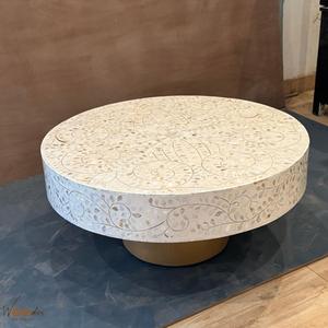 Mesa con Incrustaciones de Hueso de ILAHI, Diseño Moderno con Detalles de Ágata, Almacenamiento Portátil, Muebles para el Hogar - Product Image 5