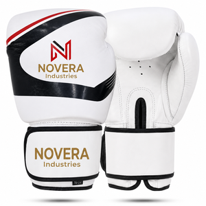 Gants de boxe personnalisés en cuir véritable pour l'entraînement au sparring, Muay Thai, Kickboxing, MMA, entraînement sur sac, fermeture à lacets, imperméables - Product Image 1
