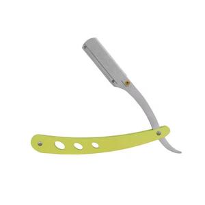 Straight <b>Edge</b> Folding Razor Stainless Steel Blade <b>Plastic</b> Handle Barber Shop Use Single Blade Shaving Tool - Product Image 2