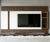 Meubles de salon modernes en bois clair, écologiques et durables, pour hôtels, avec rangement pour téléviseurs jusqu'à 65 pouces – Vente directe usine