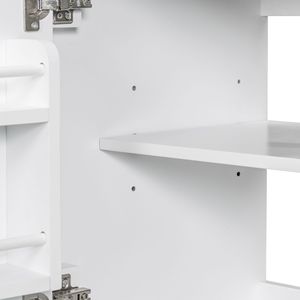 Mobile Bagno Multifunzionale Bianco da 30 Pollici con Lavabo Integrato, Struttura Solida in MDF, Ante e Cassetti - Product Image 1