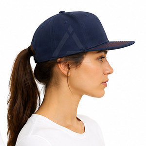 Personalized <b>Flat</b> Brim <b>Hat</b> With Embroidered Logo Area Adjustable Closure Lightweight Casual Sports Headwear For Adults - Product Image 5