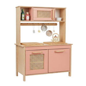 ชุดครัวเด็กเล่นขายดี ชุดครัวไม้ธรรมชาติสำหรับเด็ก เล่นบทบาทสมมติ ขายส่ง OEM ODM - Product Image 1