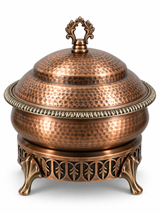 Zoravelle Royal Design - Recipiente para Calentar Comida de Acero Inoxidable con Relieve Floral y Acabado Espejo Duradero y Sostenible - Product Image 5