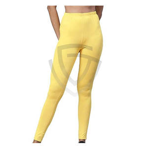 Custom Made Logo Solid Women's Yoga Leggings High Quality 100% Polyester Breathable Eco-Friendly Elastic Waist Full Length Tummy - Product Image 5