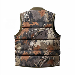 Wholesale Men's <b>Camo</b> Multi-Pocket Padded Vest Zip-Up Quilted Hunting Shooting Fishing Outdoor Sleeveless <b>Jacket</b> OEM Bulk Supply - Product Image 2