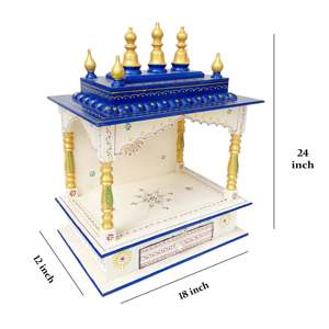 Pooja Mandap en bois hindou pour la décoration intérieure Design élégant inspiré du temple - Product Image 3