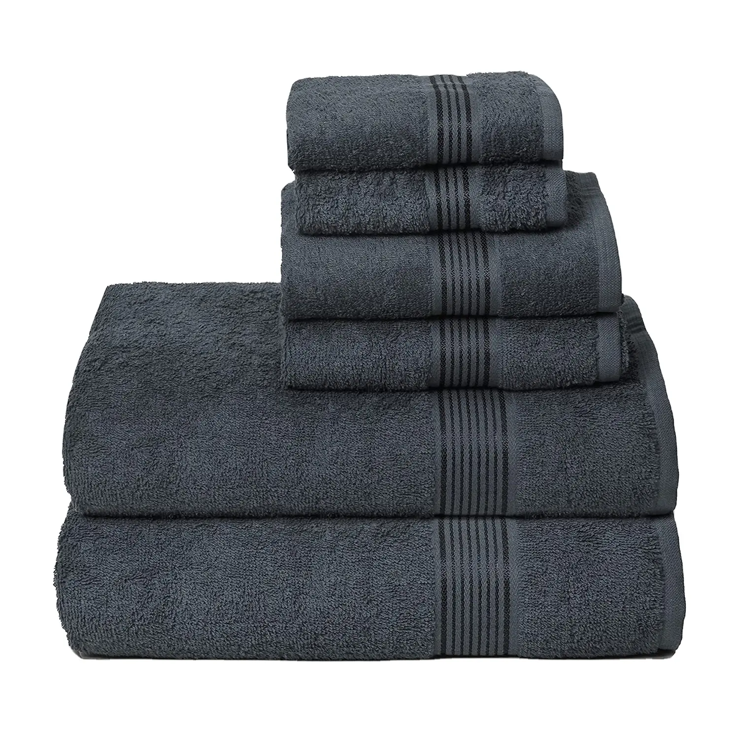 Groothandel Badhanddoek Set Van 6 Ultra Zachte Snelle Droge Katoenen Handdoeken Bulk Aangepaste Handdoeken Voor Badkamer, Hotel, Spa En Salon