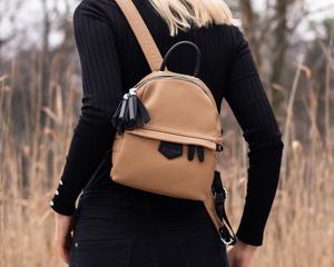 Functional Multi Pocket Genuine Leather Mini <b>Laptop</b> <b>Backpack</b> <b>Women</b> Small Real Leather <b>Backpack</b> Travel Daypack LMBP-0053 - Product Image 1