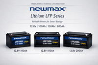 بطارية ليثيوم فوسفات الحديد (LiFePO4) صلبة جديدة من 2NEWMAX LFP100A كورية، 12.8 فولت 100 أمبير ساعة، 5000 دورة، لتخزين الطاقة الشمسية، UPS، للمركبات الترفيهية والبحرية