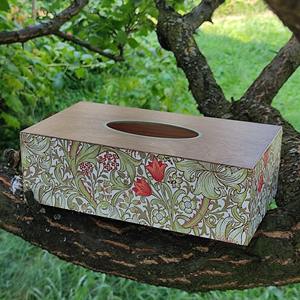 Caja de pañuelos de madera con ventana de cristal y diseño impreso, para colección de hogar moderno, estuche de accesorios al por mayor - Product Image 4