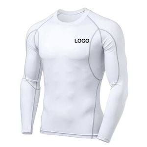 Custom Eco-Friendly Unisex Long Sleeve MMA BJJ Rash Guard Active Wear | <b>Professional</b> Compression Sportswear Spandex/Polyester - Product Image 1
