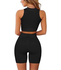 Conjunto Deportivo Moldeador para Mujer, Camiseta Corta Ajustada y Pantalones Cortos de Cintura Alta, Ropa Deportiva de Alto Rendimiento - Product Image 2