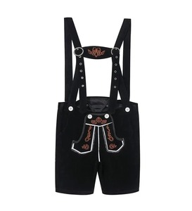 Trajes de Lederhosen Alemanes, Pantalones Cortos con Tirantes para Cerveza, para el Oktoberfest Bávaro, Halloween, Carnaval, con Patrón Bordado Sólido - Product Image 2