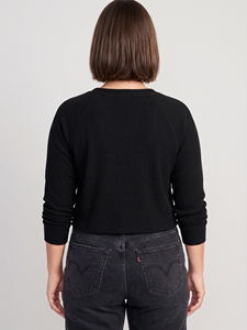 T-shirts Henley en Waffle pour Femmes, Manches Longues, Style Crop, Vêtements de Mode d'Extérieur - Product Image 2