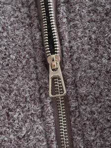 Manteaux pour femmes en polyester tissé respirant à fermeture éclair, col rond, décontractés, gris, pour l'automne - Product Image 5
